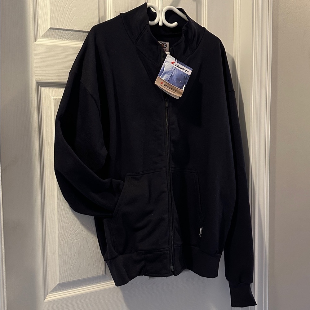 GELIGET Flame Resistance Dark Blue Welding Jacket NWT Sz XL - Picture 2 of 6